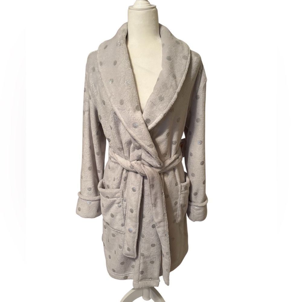 SONOMA Gray Fleece Wraparound Robe Size Small *NEW*